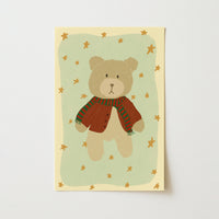 Vintage Bear Wall Art, Vintage Nursery Decor