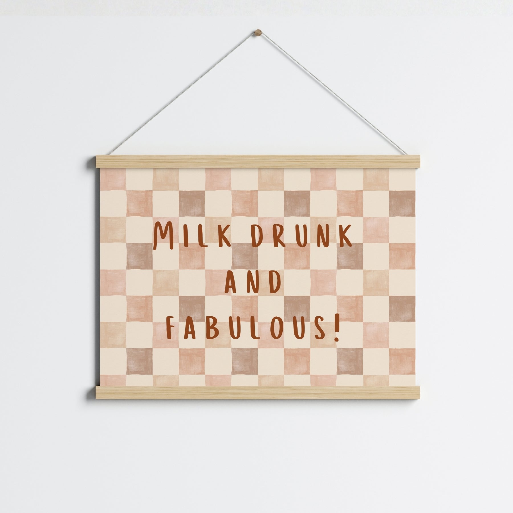 Impression de chambre d'enfant fabuleuse et ivre de lait - Décoration murale amusante pour bébé