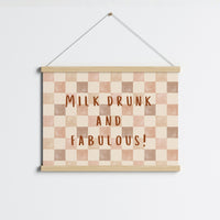 Impression de chambre d'enfant fabuleuse et ivre de lait - Décoration murale amusante pour bébé