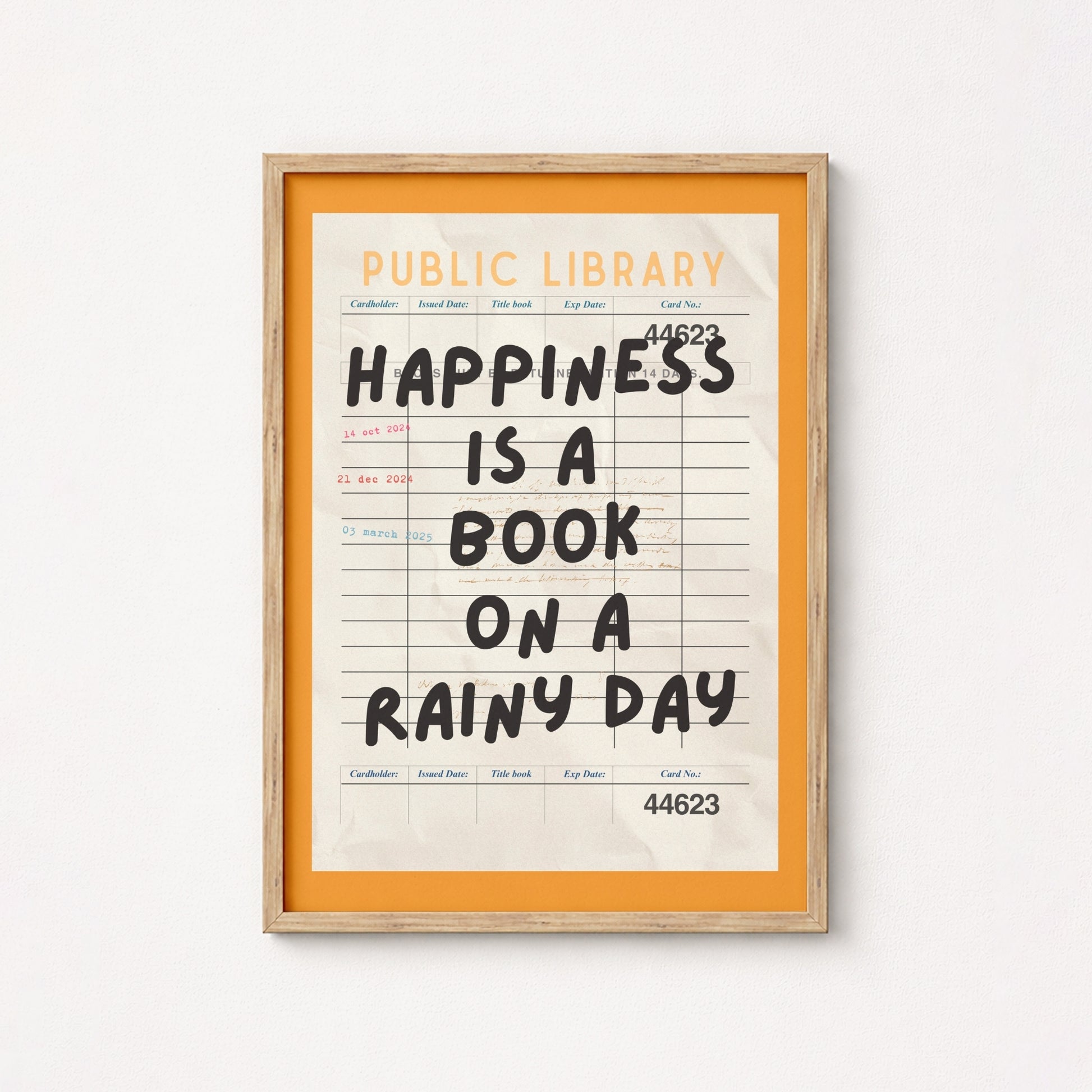 Lemons & Books Print – Vintage Library Card Wall