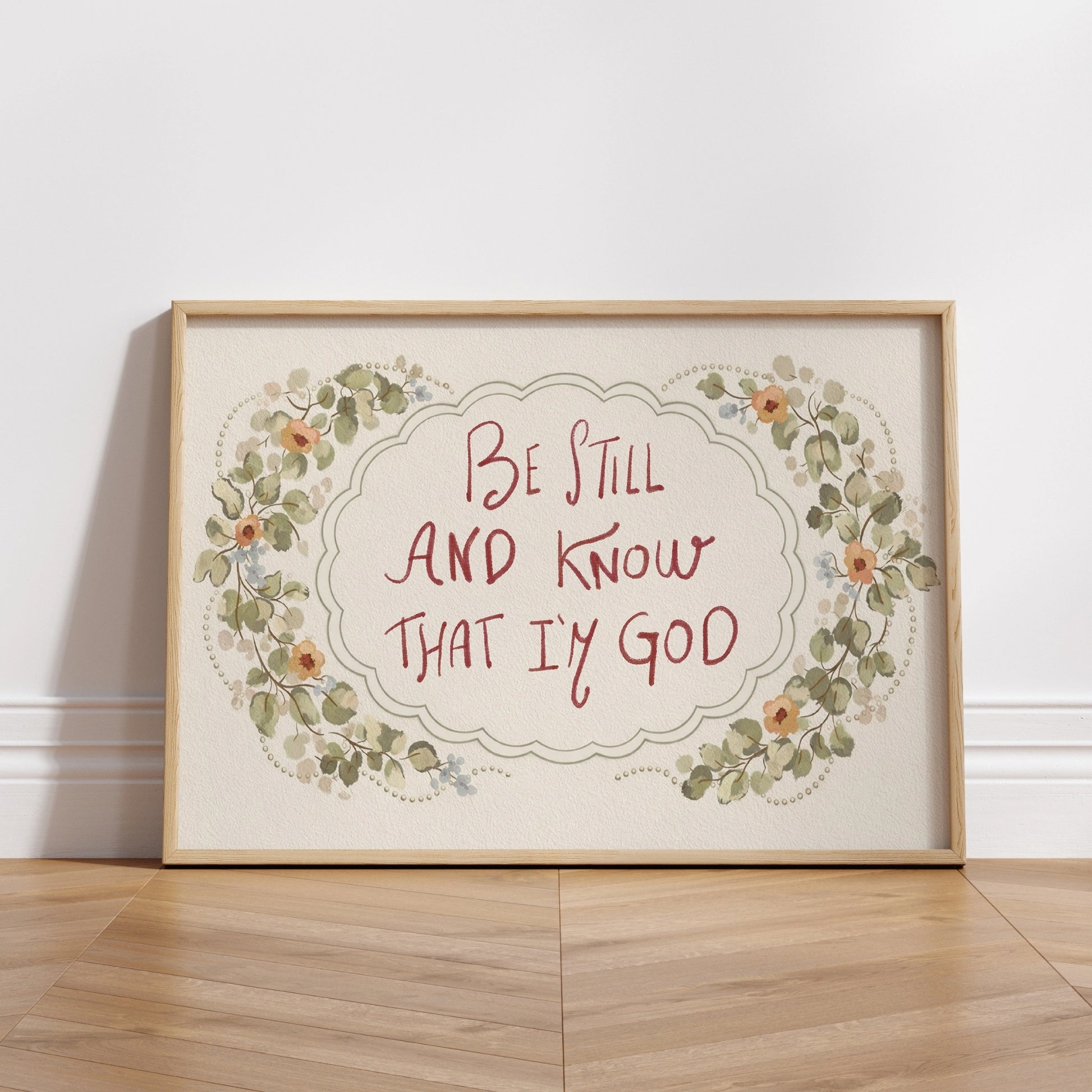 Art mural religieux style cottagecore