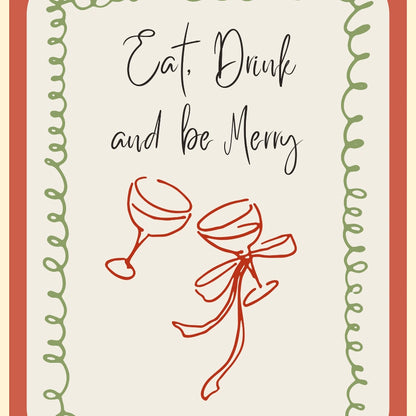 Eat Drink Be Merry – Christmas Party Wall Art Print