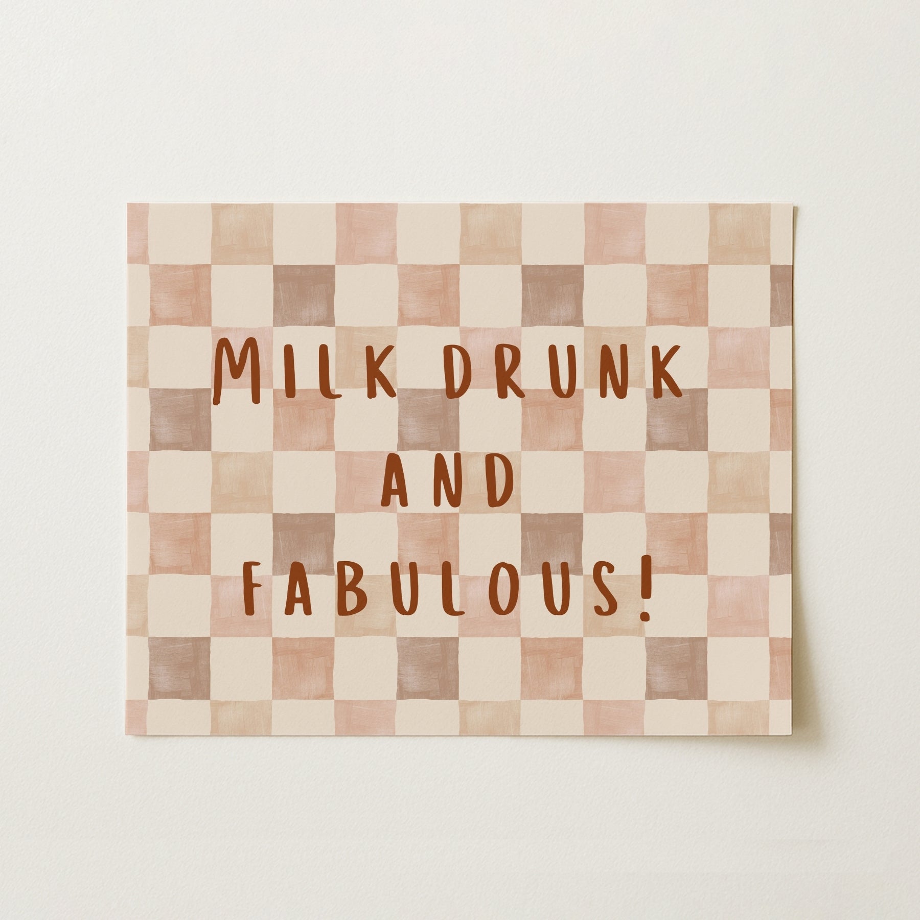 Impression de chambre d'enfant fabuleuse et ivre de lait - Décoration murale amusante pour bébé