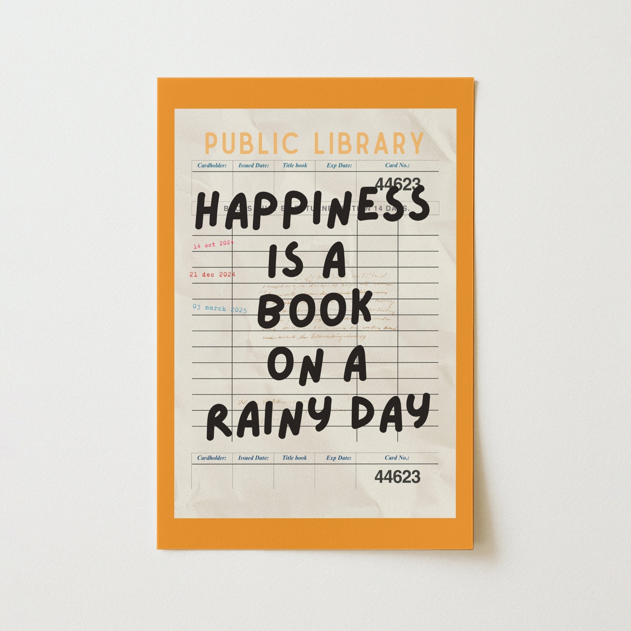Lemons & Books Print – Vintage Library Card Wall