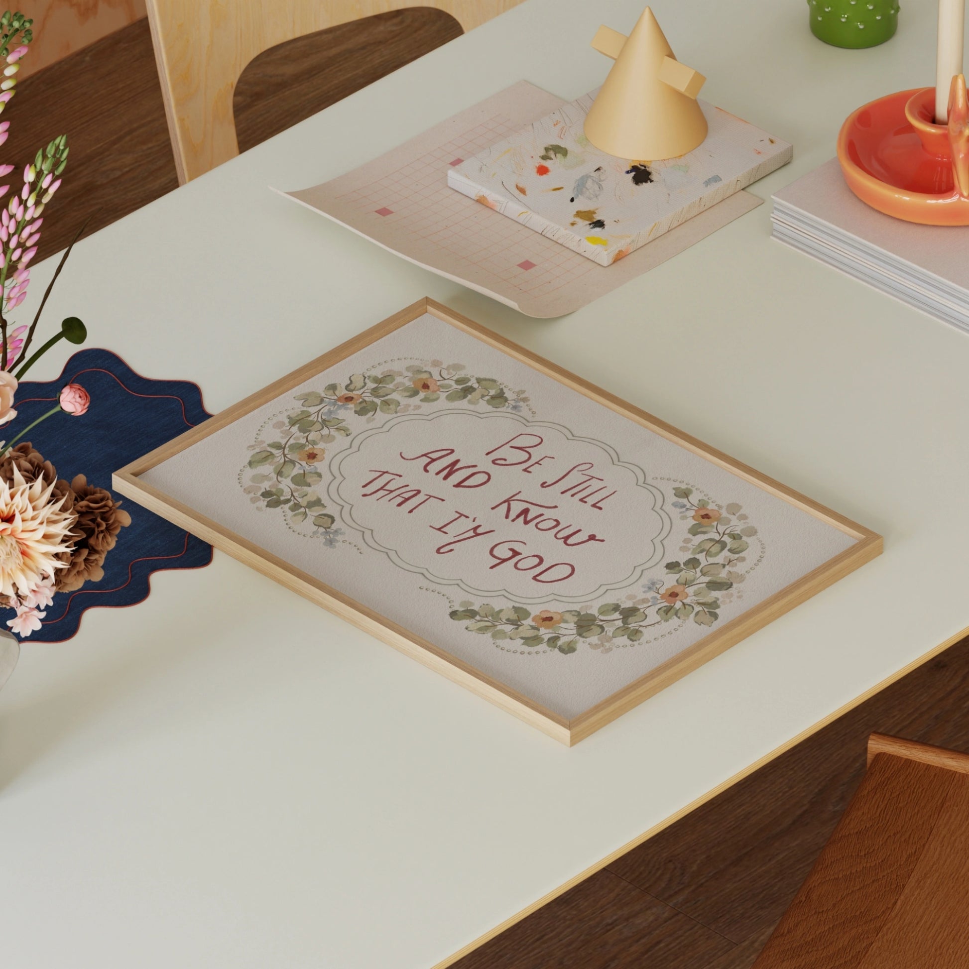 Art mural religieux style cottagecore