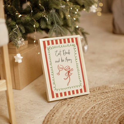 Eat Drink Be Merry – Christmas Party Wall Art Print