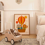 Animals on Hot Air Balloon – Nursery & kids wall art