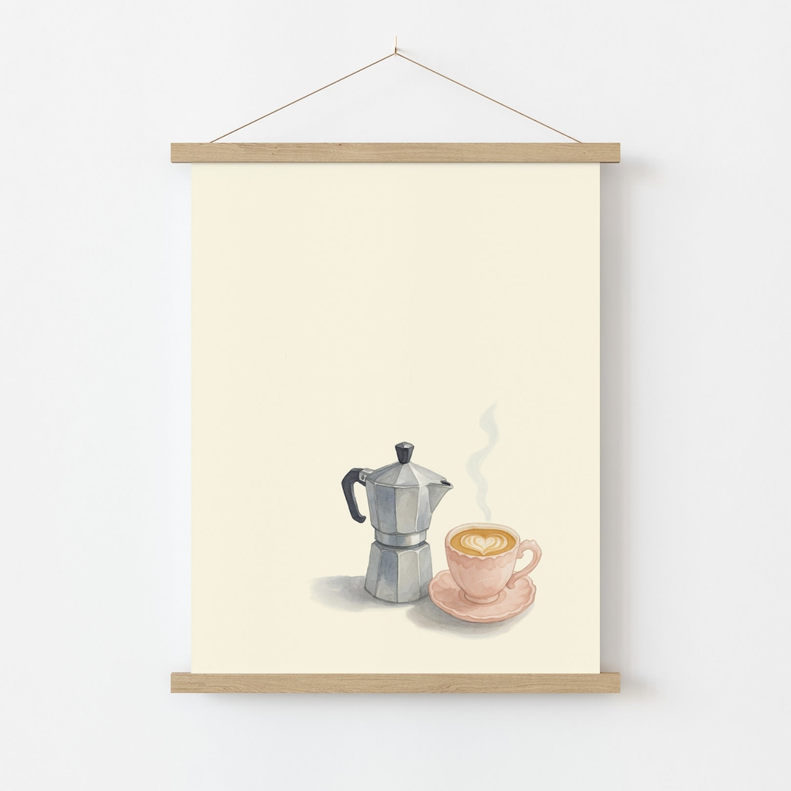 Minimal Retro Coffee Poster, Kitchen Wall Decor
