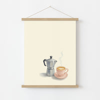 Minimal Retro Coffee Poster, Kitchen Wall Decor