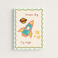 Rocket Nursery Canvas Print, Dream Big Fly High