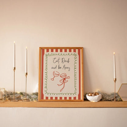 Eat Drink Be Merry – Christmas Party Wall Art Print