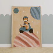Tiger on Scooter – Nursery & kids wall art