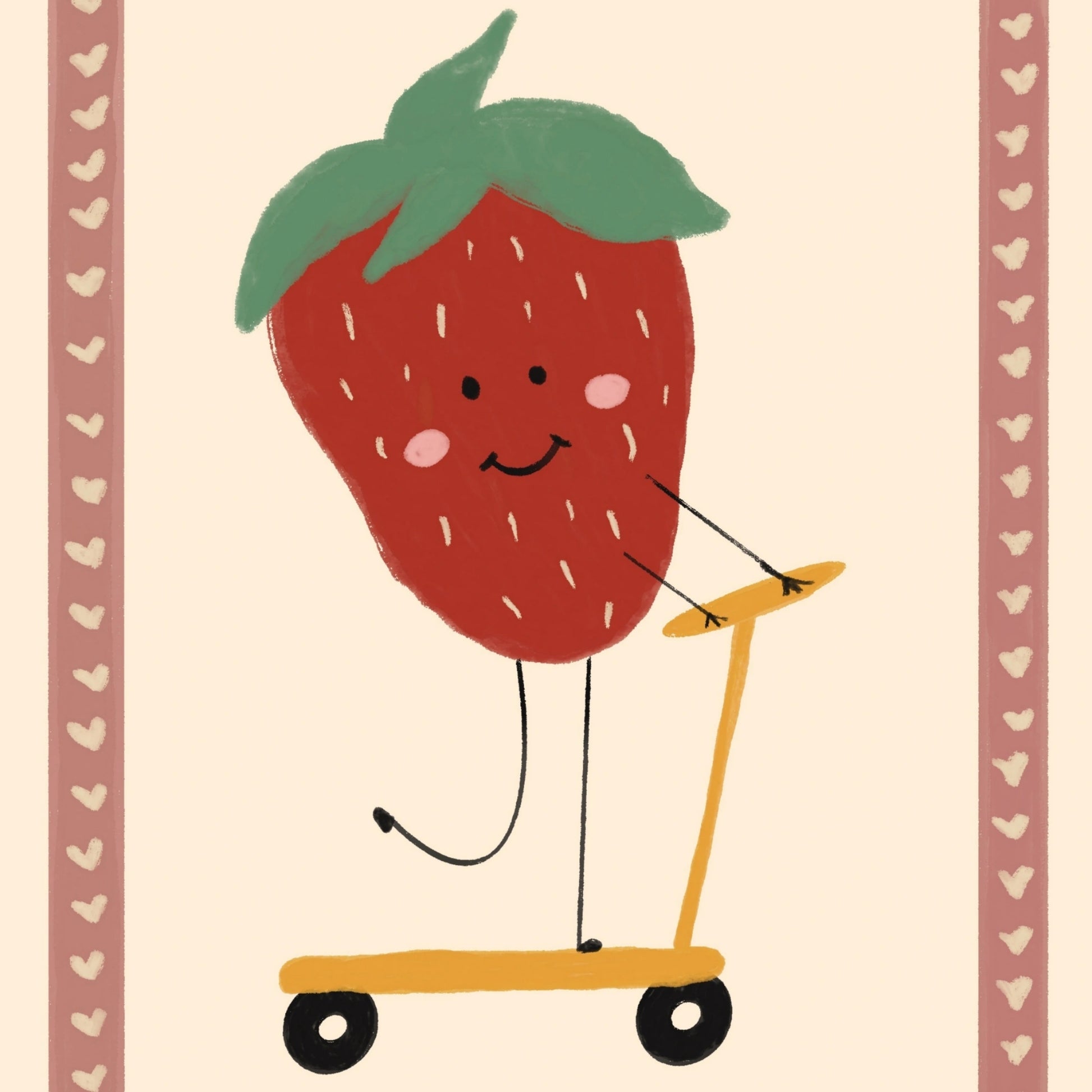 Playful Strawberry Illustration