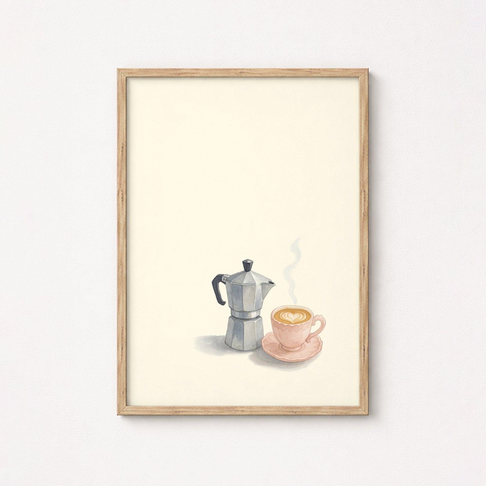 Minimal Retro Coffee Poster, Kitchen Wall Decor
