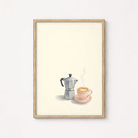 Minimal Retro Coffee Poster, Kitchen Wall Decor