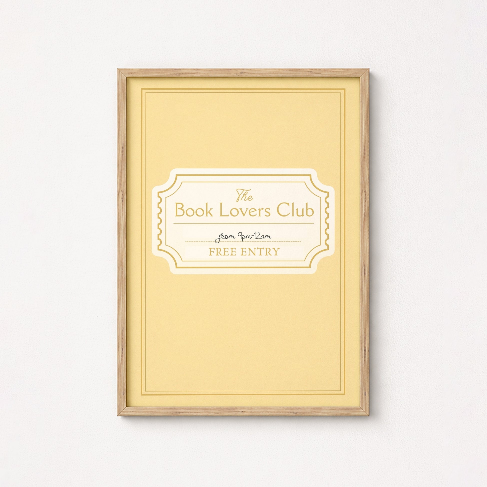 Book Lovers Club Print – Vintage Reading Poster