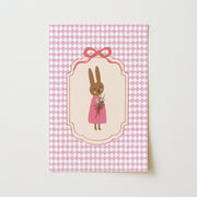 Pink Bow Bunny – Arte de pared para bebés y niños