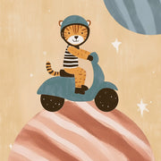 Tiger on Scooter – Nursery & kids wall art
