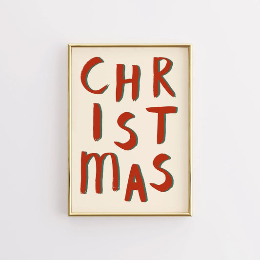 Bold Christmas Letters – Holiday Wall Art Print