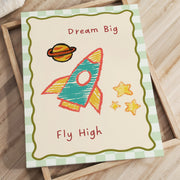 Dream Big, Fly High Rocket – Nursery & Kids Canvas Wall Art
