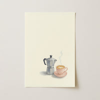 Minimal Retro Coffee Poster, Kitchen Wall Decor