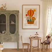 Animals on Hot Air Balloon – Nursery & kids wall art