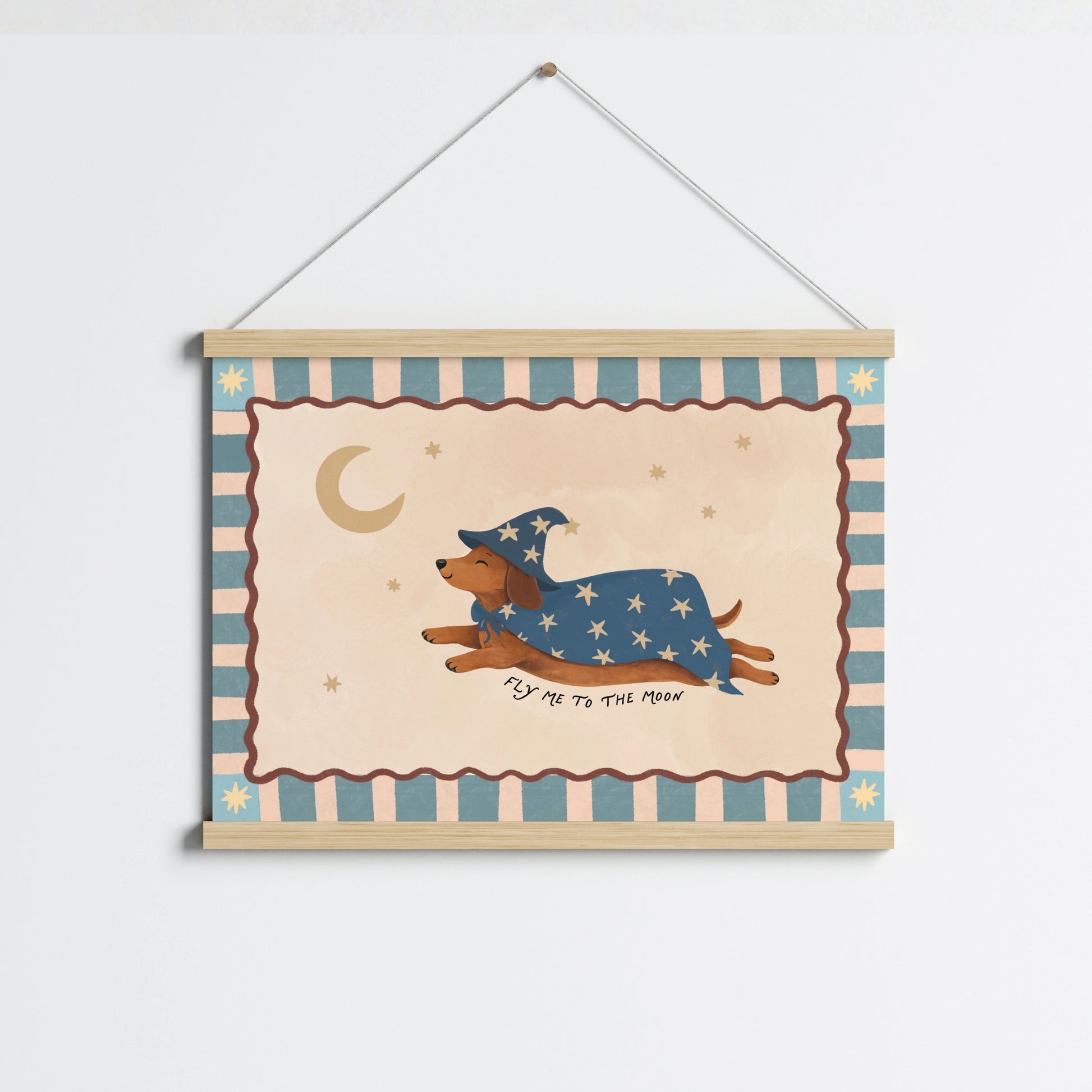 Wizard Dachshund Nursery Print