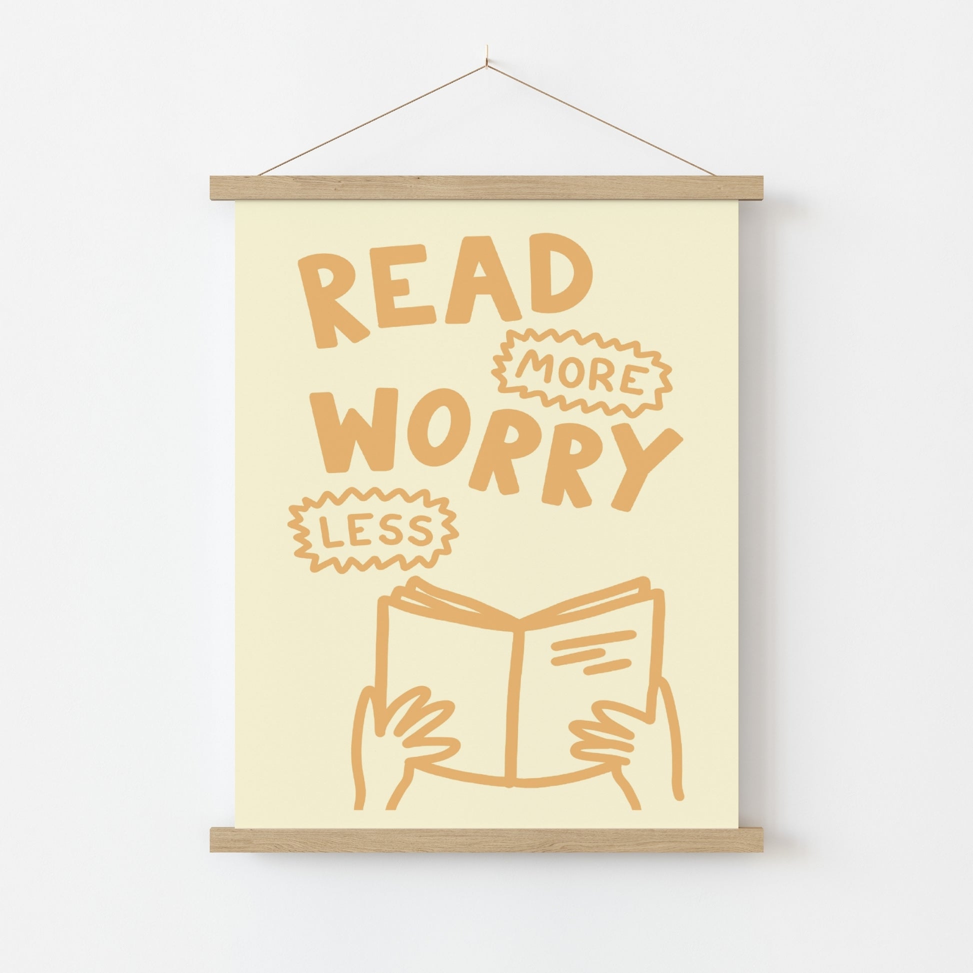 Read More Worry Less Print – Fun Book Lover Wall Art