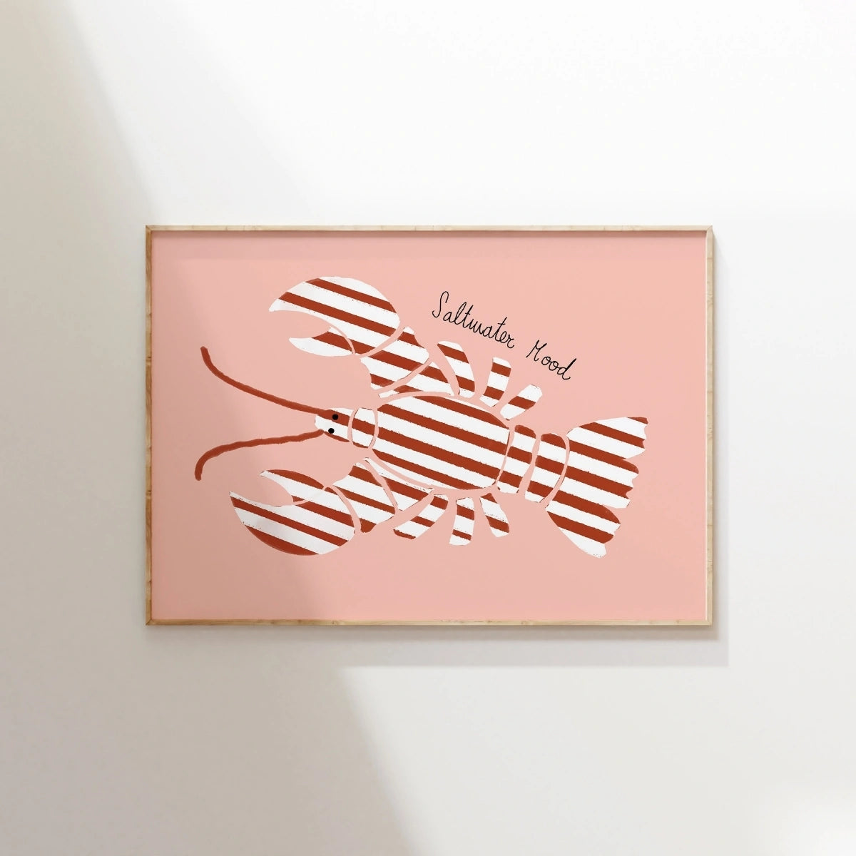 Trendy Coastal Seafood Print, Coastal Wall Decor