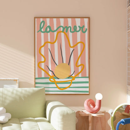 La Mer Print – French Coastal Shell Wall Art