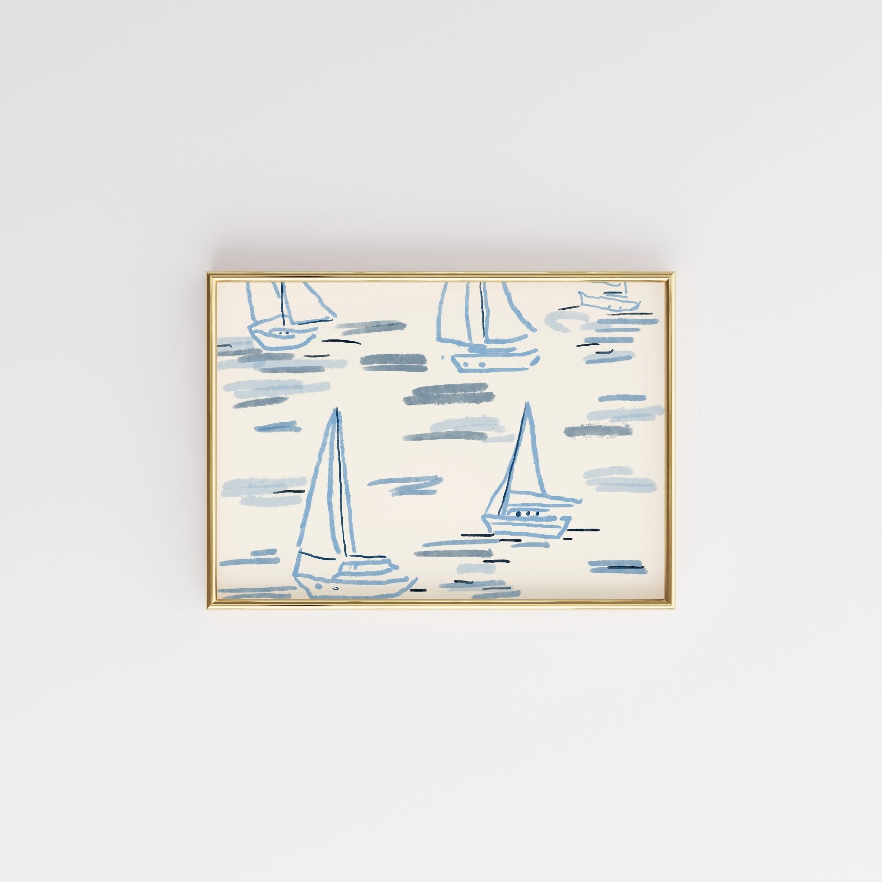 Seilbåt kystplakat – Nautisk sommerveggkunst