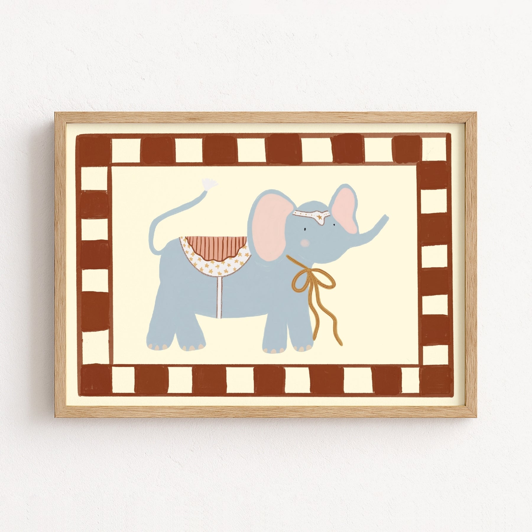 Vintage Circus Elephant – Art mural pour chambre de bébé et enfants