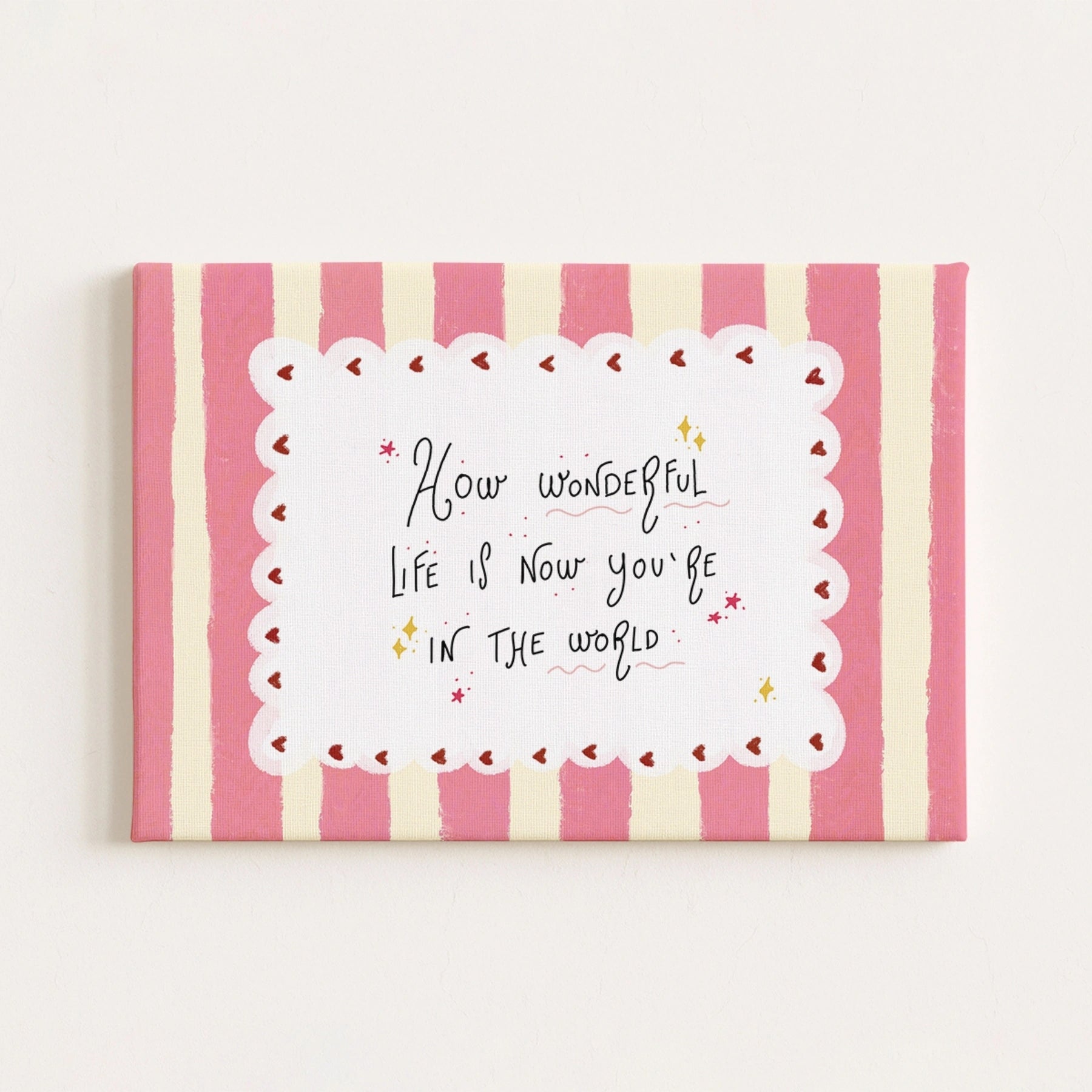 How Wonderful Life Is Nursery Canvas Wall Art