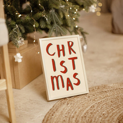 Bold Christmas Letters – Holiday Wall Art Print