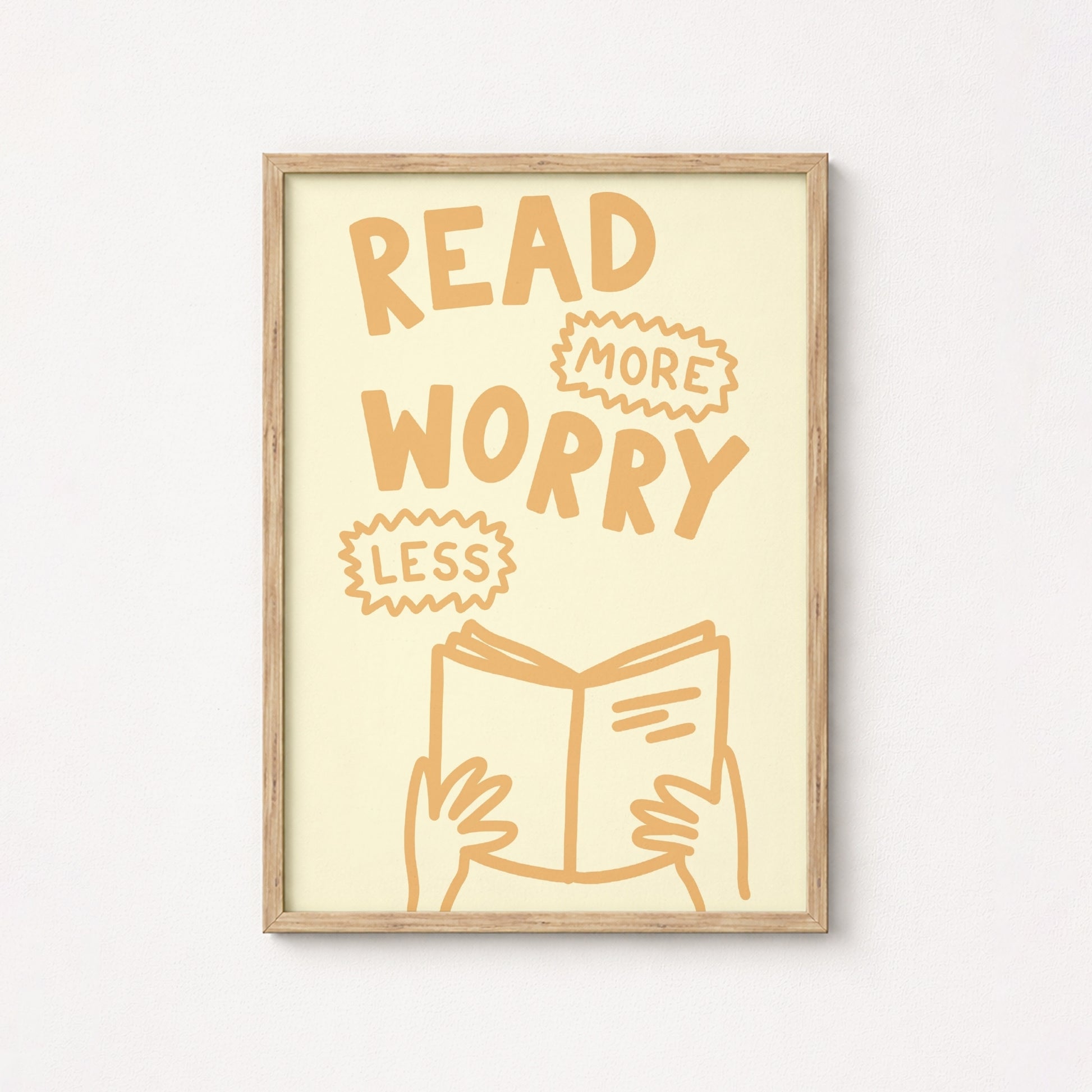 Read More Worry Less Print – Fun Book Lover Wall Art