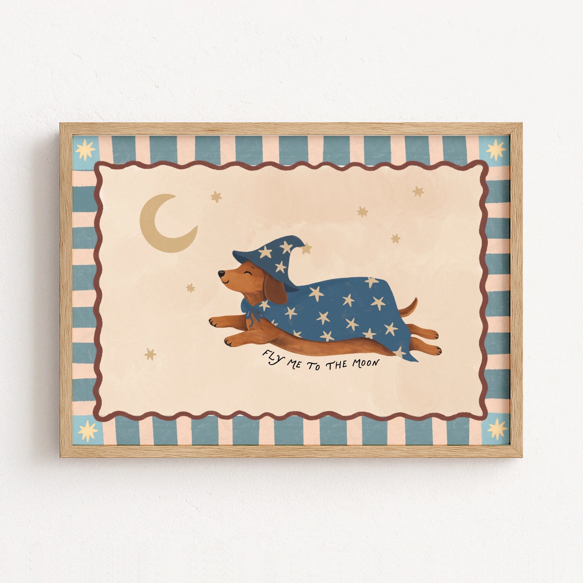 Wizard Dachshund Nursery Print