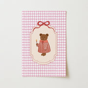 Little Bear in a Red Dress – Nursery & Kids Wall Art