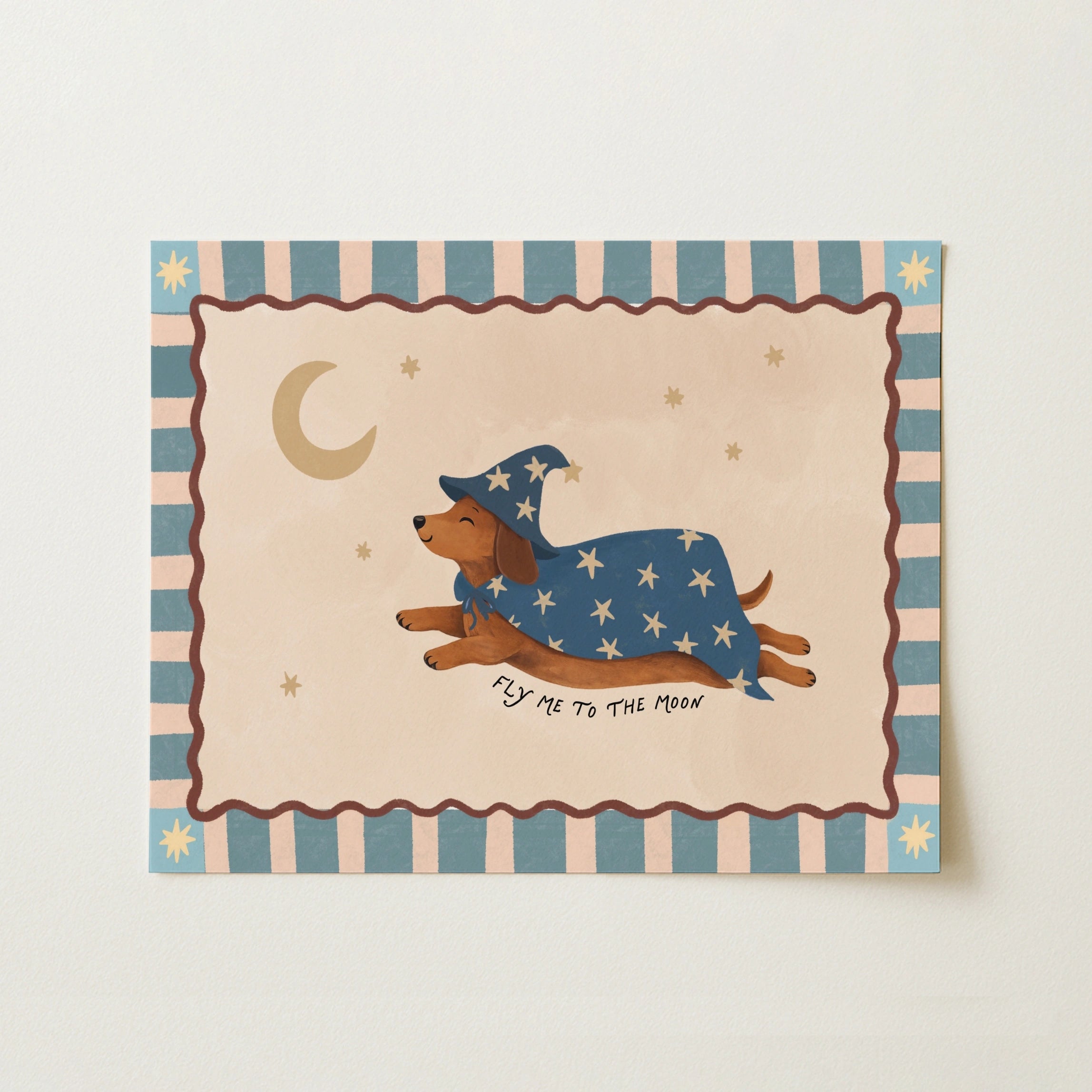 Wizard Dachshund Nursery Print