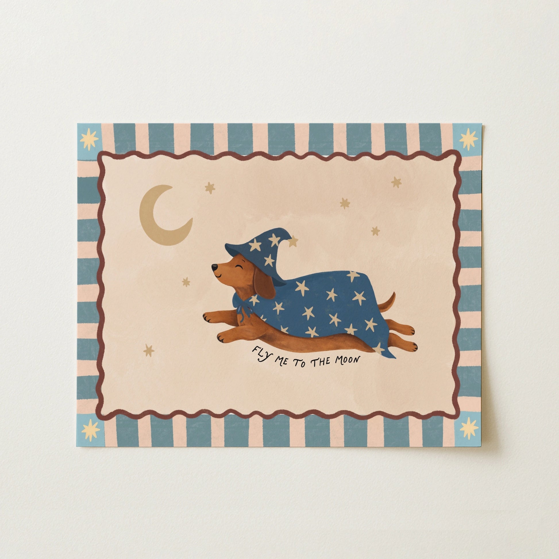 Wizard Dachshund Nursery Print