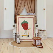 Playful Strawberry Illustration – Nursery & kids wall art