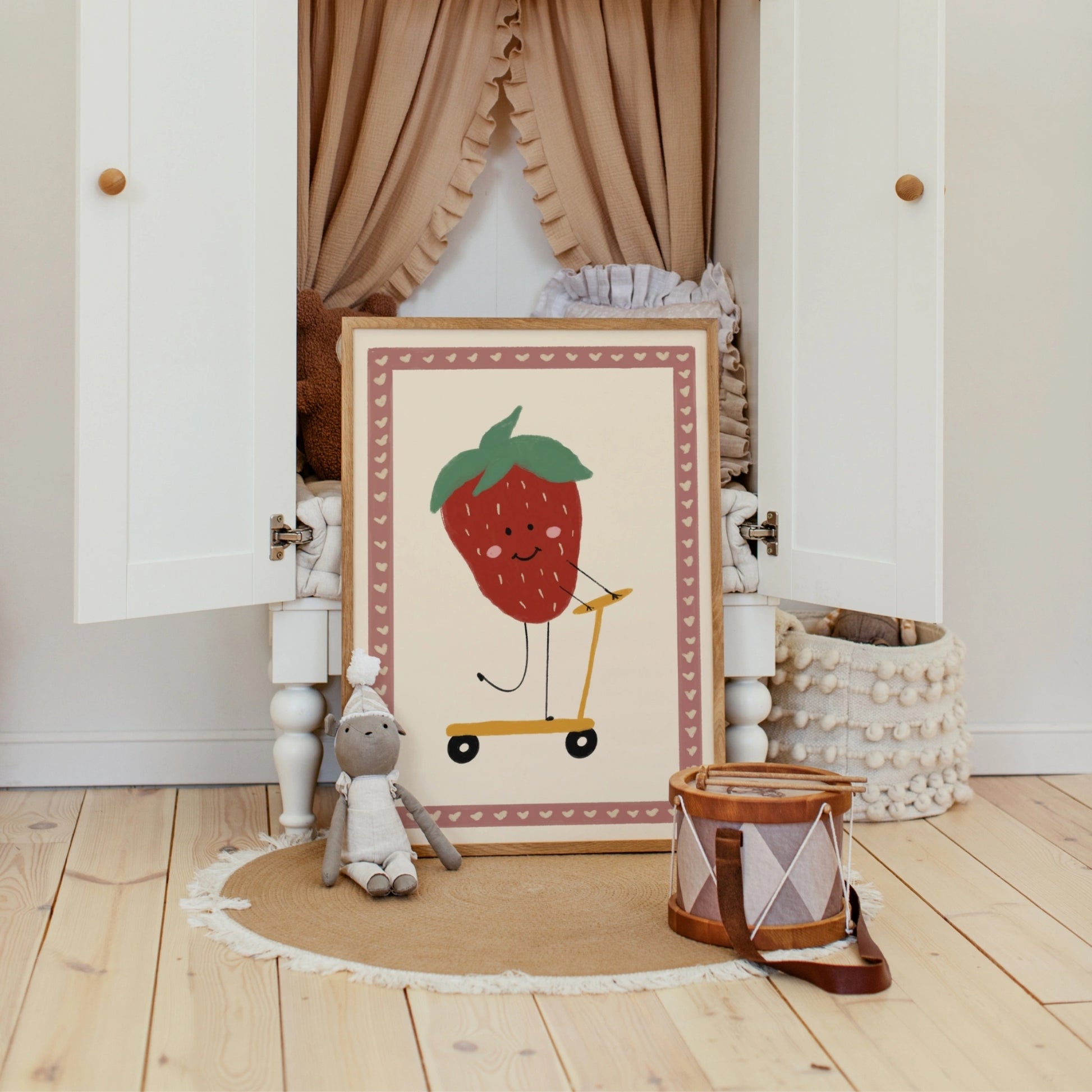 Playful Strawberry Illustration