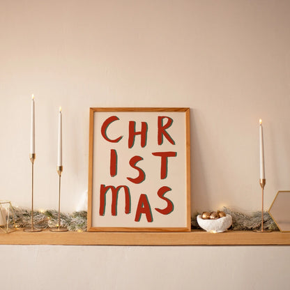 Bold Christmas Letters – Holiday Wall Art Print