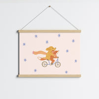 Dog and Fox Nursery Print - Cute Animal Friends Wall Art