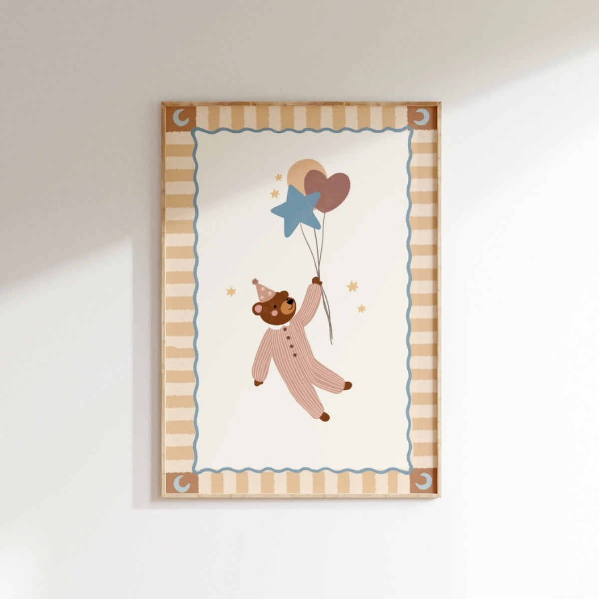 Teddy Bear Circus Balloon Print, Circus Nursery Decor