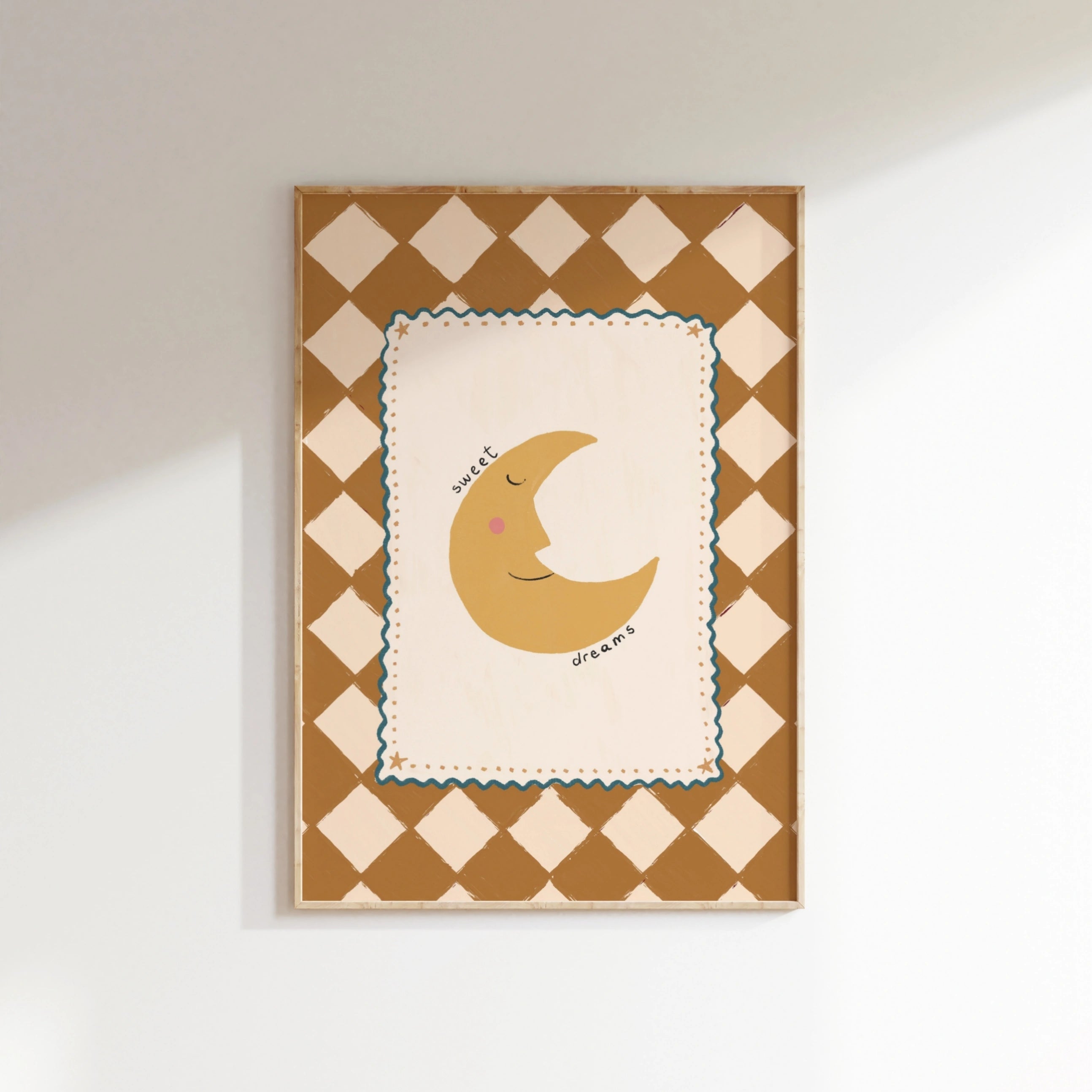 Sweet Dreams Moon Print, Vintage Nursery Decor