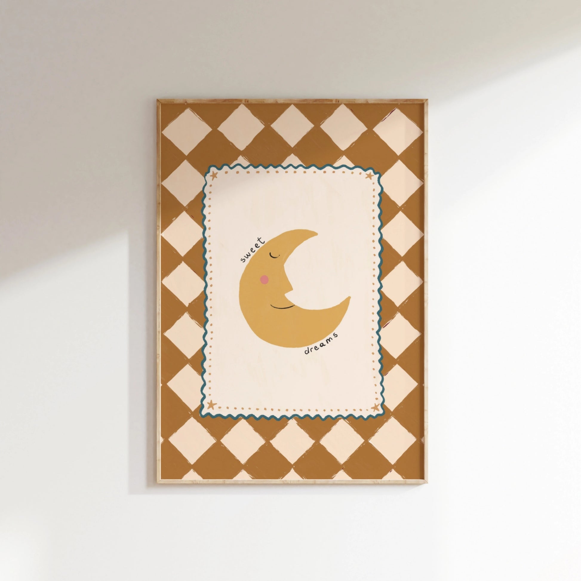 Sweet Dreams Moon Print, Vintage Nursery Decor