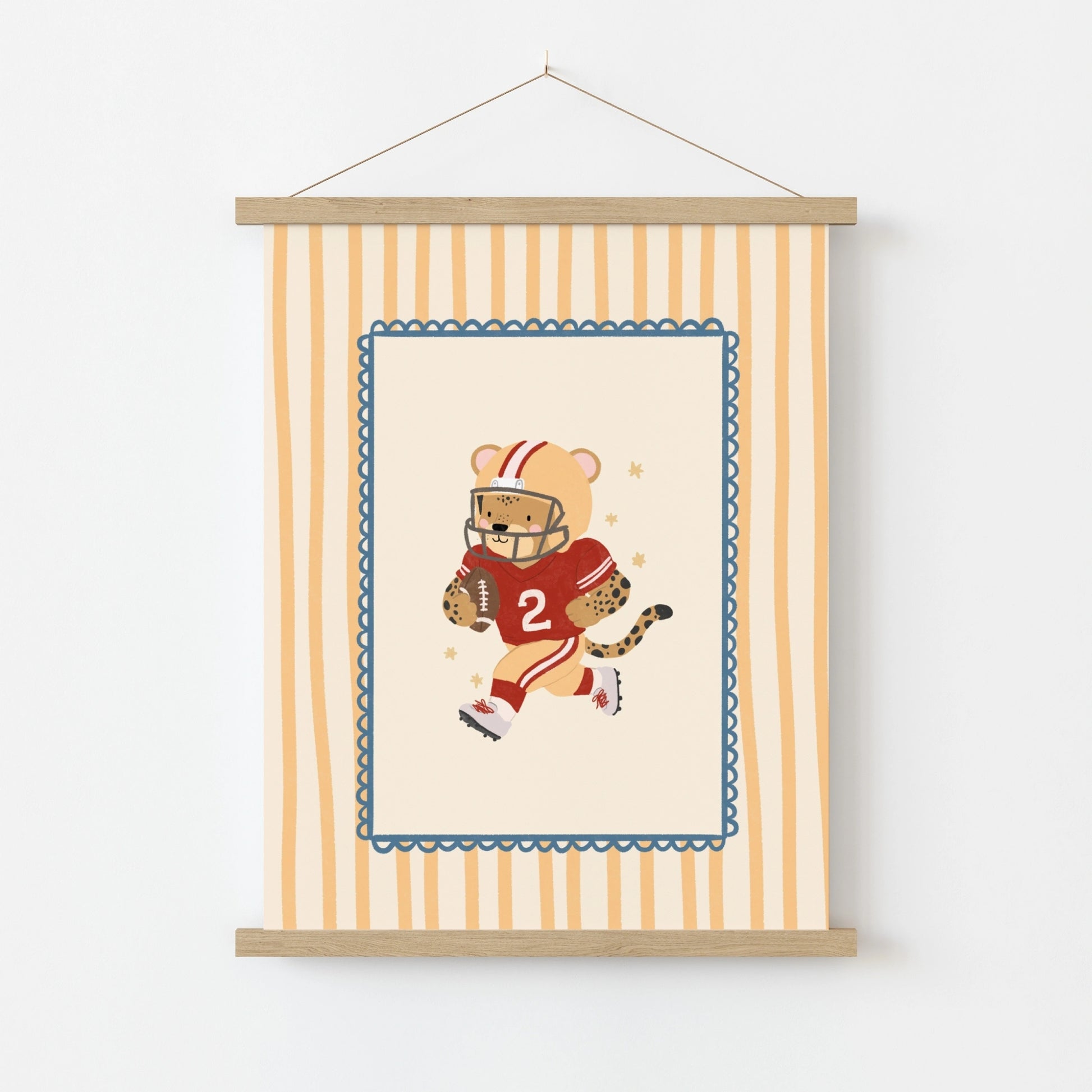 American Football Leopard Nursery Print