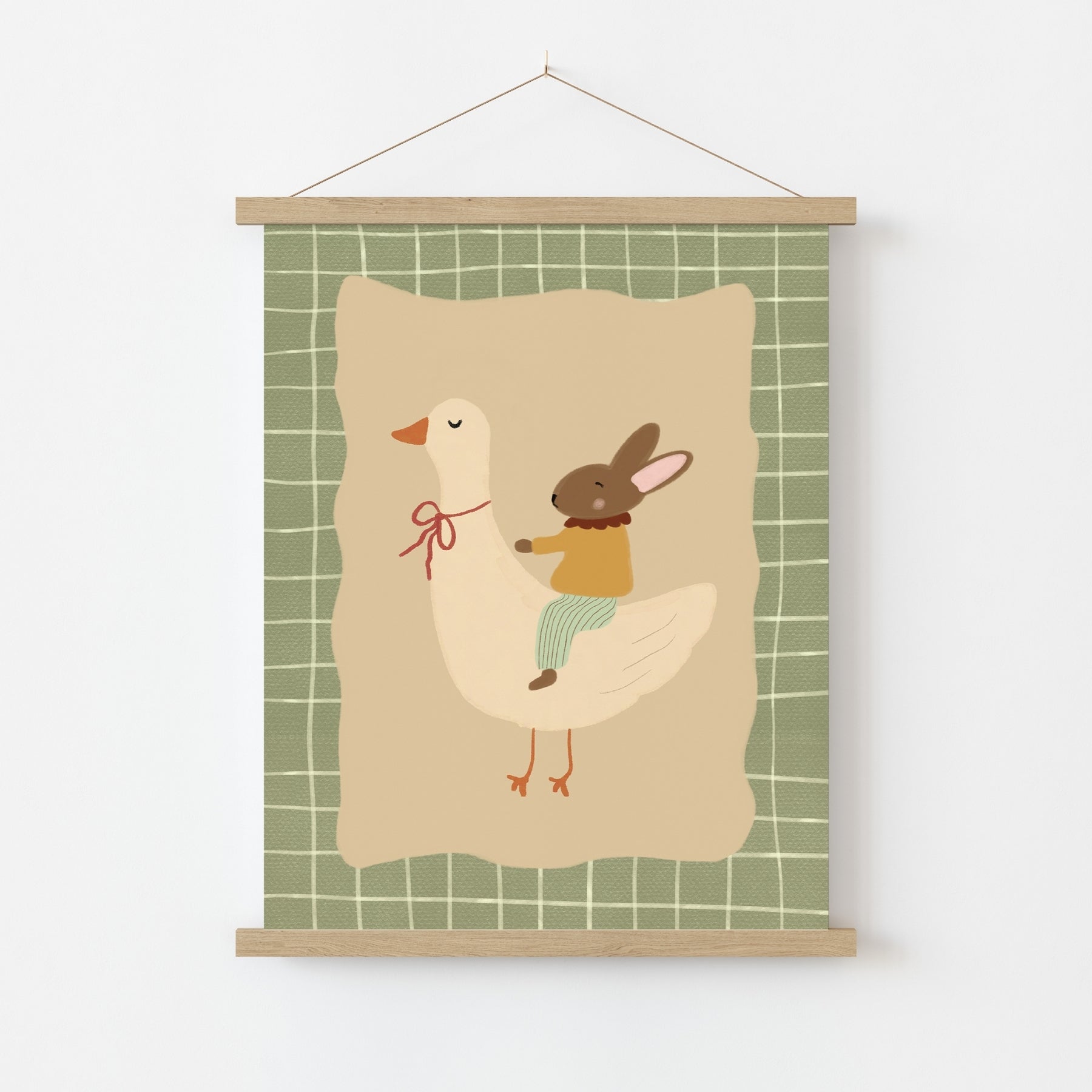 Lámina de Ganso y Conejito para Cuarto Infantil