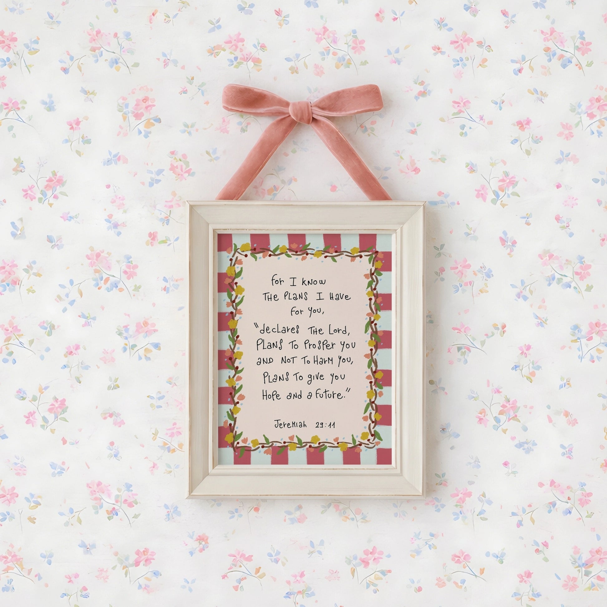 Impression biblique de Jérémie avec des fleurs