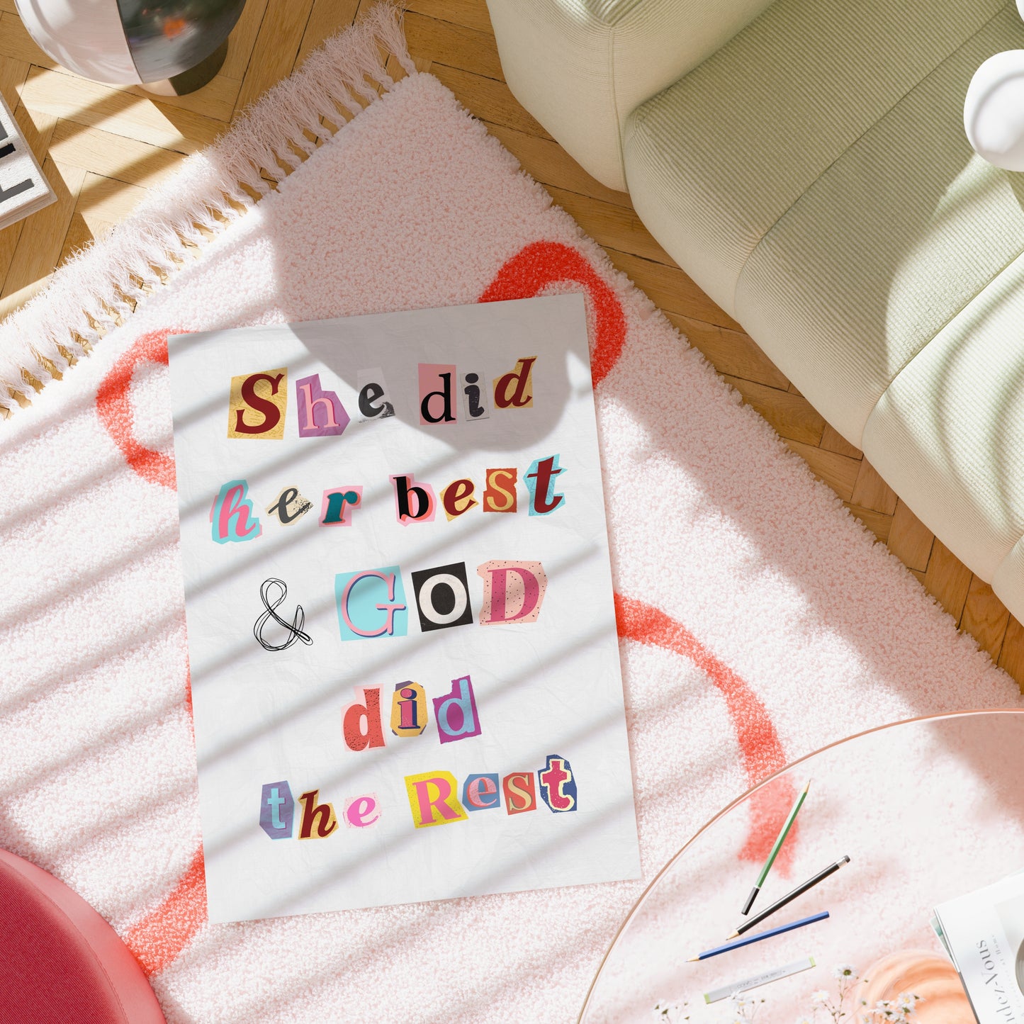 She Did Her Best Wall Art – Christian Motivational Print
